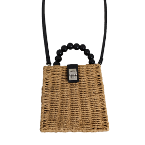 BOLSA ARTESANAL COM ALÇA DE BOLINHAS E ALÇA REGULÁVEL