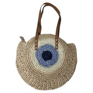 BOLSA ARTESANAL REDONDA GRANDE OLHO GREGO