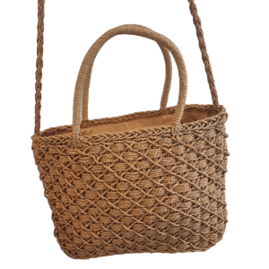 BOLSA ARTESANAL RETANGULAR MÉDIA COM 2 ALÇAS