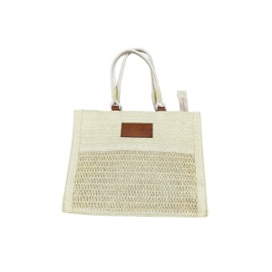 BOLSA ALÇA DE CORDA COM TAG EM COURINO
